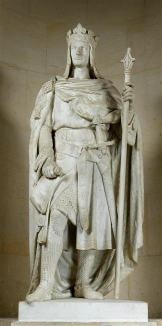 Philippe II dit Philippe Auguste, roi de France (1165-1223). Statue du château de Versailles, par Jean Louis Nicolas Jaley. RMN.