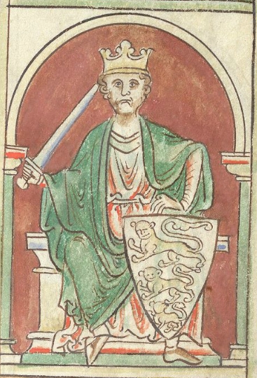 Le roi d'Angleterre Richard Cœur de Lion et son blason orné de trois léopards.
